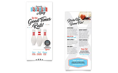 Bowling Rack Card Design Example