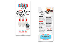 Bowling Rack Card Template Design