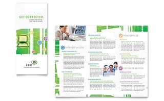 ISP Internet Service Tri Fold Brochure Template