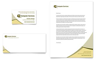 Computer Services & Consulting Business Card & Letterhead Template