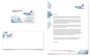 High-Tech Manufacturing Business Card & Letterhead Template