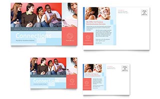 Communications Company Postcard Template