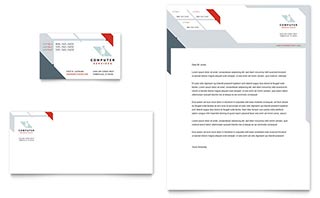 Computer Solutions Business Card & Letterhead Template