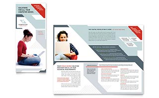 Computer Solutions Tri Fold Brochure Template