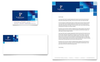 Technology Consulting & IT Business Card & Letterhead Template