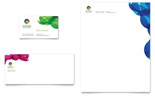 Network Administration Business Card & Letterhead Template