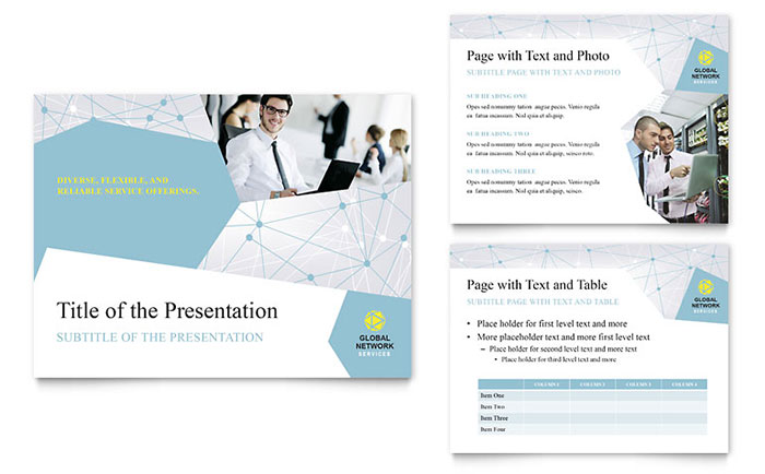 Global Network Services PowerPoint Presentation Template Design