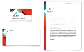 Application Software Developer Business Card & Letterhead Template