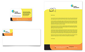 Social Media Consultant Business Card & Letterhead Template Design