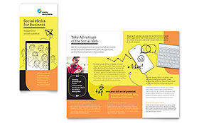 Social Media Consultant Tri Fold Brochure Template Design