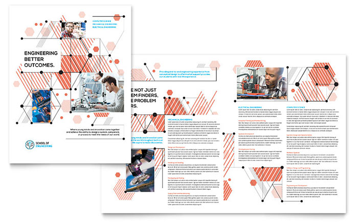 Computer Engineering Brochure Template Design - InDesign, Illustrator, Word, Publisher, Pages, QuarkXPress, CorelDraw