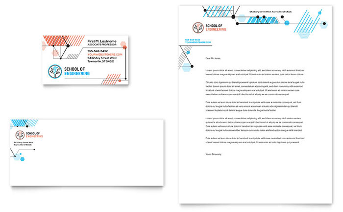 Computer Engineering Business Card & Letterhead Template Design - InDesign, Illustrator, Word, Publisher, Pages, QuarkXPress, CorelDraw