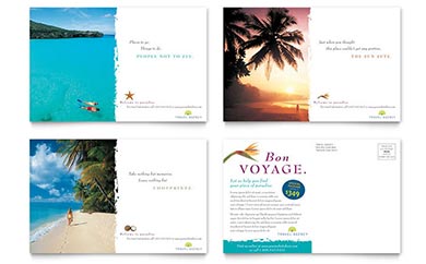 Travel Agency Postcard Design Example