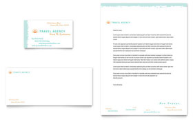 Travel Agency Business Card & Letterhead Template Design