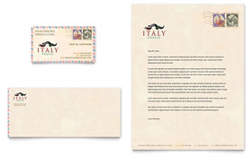 Italy Travel Business Card & Letterhead Template Design