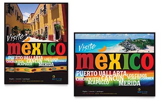 Mexico Travel Poster Template