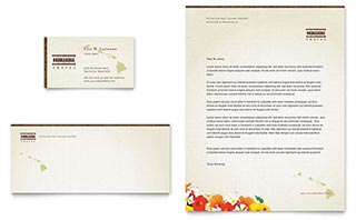 Hawaii Travel Vacation Business Card & Letterhead Template