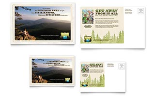 Nature Camping & Hiking Postcard Template