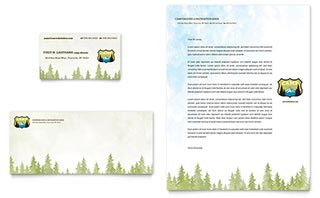 Nature Camping & Hiking Business Card & Letterhead Template