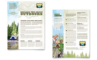 Nature Camping & Hiking Datasheet Template