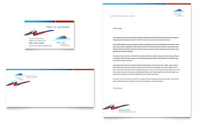 Cruise Travel Business Card & Letterhead Template Design