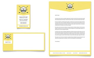 Golf Resort Business Card & Letterhead Template