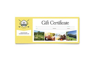 Golf Resort Gift Certificate Template