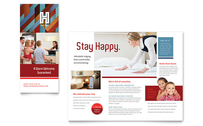 Hotel Brochure Template Design - InDesign, Illustrator, Word, Publisher, Pages, QuarkXPress, CorelDraw