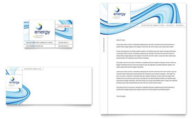 Renewable Energy Consulting Business Card & Letterhead Template Design