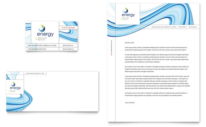 Renewable Energy Consulting Business Card & Letterhead Template Design - InDesign, Illustrator, Word, Publisher, Pages, QuarkXPress, CorelDraw