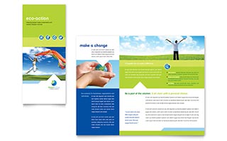 Green Living & Recycling Tri Fold Brochure Template