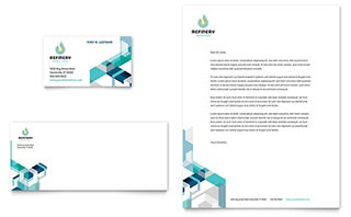 Oil & Gas Company Business Card & Letterhead Template