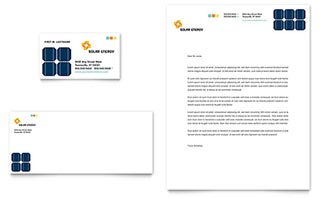 Solar Energy Business Card & Letterhead Template