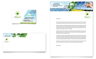 Green Energy Consultant Business Card & Letterhead Template