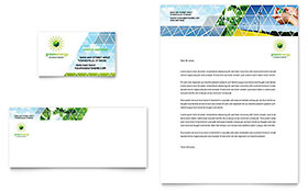 Green Energy Consultant Business Card & Letterhead Template Design