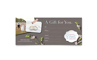 Wedding Planner Gift Certificate Template