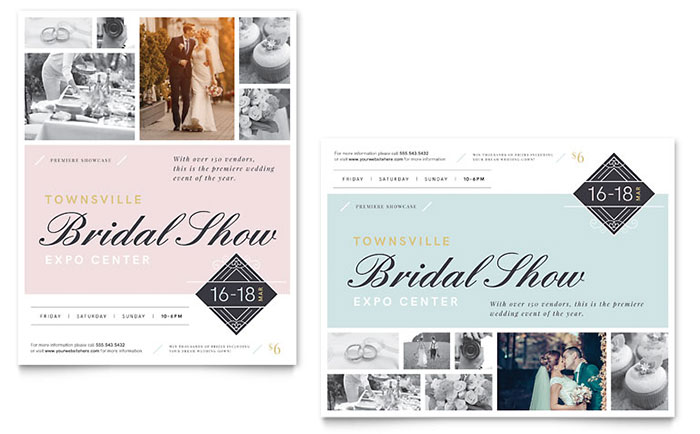 Bridal Show Poster Template Design - InDesign, Illustrator, Word, Publisher, Pages, QuarkXPress, CorelDraw