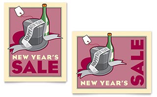 New Year's Champagne Sale Poster