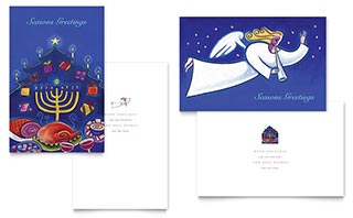 Holiday Seasons Menorah Greeting Card