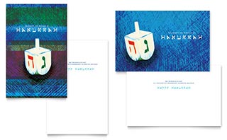 Hanukkah Dreidel Greeting Card