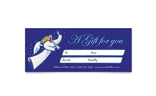 Christmas Angel Gift Certificate Template