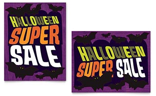 Halloween Bats Sale Poster