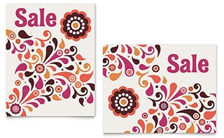 Fall Color Floral Sale Poster