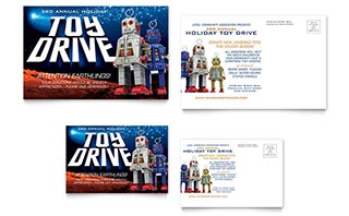 Holiday Toy Drive Fundraiser Postcard Template