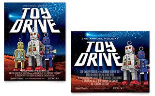 Holiday Toy Drive Fundraiser Poster Template