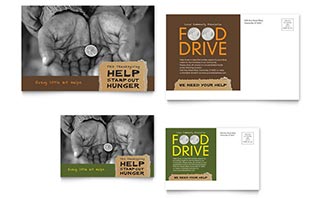 Holiday Food Drive Fundraiser Postcard Template