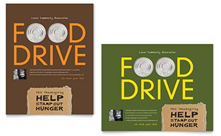 Holiday Food Drive Fundraiser Poster Template