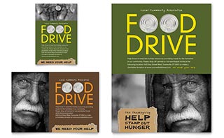 Holiday Food Drive Fundraiser Flyer & Ad Template