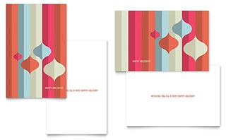 Modern Ornaments Greeting Card Template