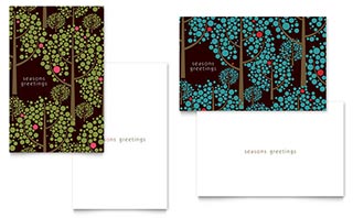 Stylish Holiday Trees Greeting Card Template